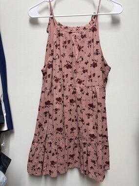 Floral Ruffle-Trim Mini Dress